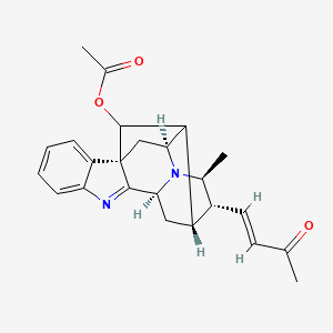 molecular formula C24H26N2O3 B1496113 [(1R,10S,12S,13R,14S,16S,18R)-14-methyl-13-[(E)-3-oxobut-1-enyl]-8,15-diazahexacyclo[14.2.1.01,9.02,7.010,15.012,17]nonadeca-2,4,6,8-tetraen-18-yl] acetate 