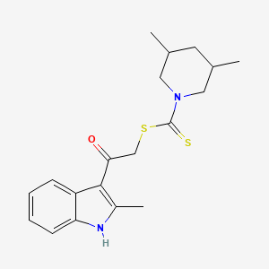 molecular formula C19H24N2OS2 B14961138 2-(2-methyl-1H-indol-3-yl)-2-oxoethyl 3,5-dimethylpiperidine-1-carbodithioate 