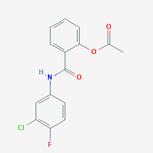 2-[(3-Chloro-4-fluorophenyl)carbamoyl]phenyl acetate