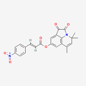 molecular formula C23H18N2O6 B14961158 4,4,6-trimethyl-1,2-dioxo-1,2-dihydro-4H-pyrrolo[3,2,1-ij]quinolin-8-yl (2E)-3-(4-nitrophenyl)prop-2-enoate 