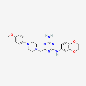 N-(4-amino-6-{[4-(4-methoxyphenyl)piperazino]methyl}-1,3,5-triazin-2-yl)-N-(2,3-dihydro-1,4-benzodioxin-6-yl)amine