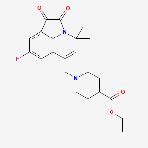 ethyl 1-[(8-fluoro-4,4-dimethyl-1,2-dioxo-1,2-dihydro-4H-pyrrolo[3,2,1-ij]quinolin-6-yl)methyl]-4-piperidinecarboxylate