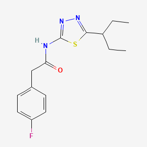 molecular formula C15H18FN3OS B14961179 2-(4-fluorophenyl)-N-[5-(pentan-3-yl)-1,3,4-thiadiazol-2-yl]acetamide 