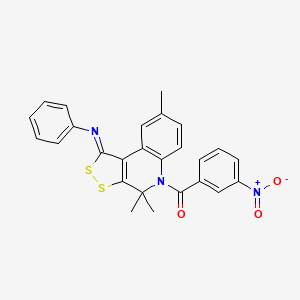 (3-nitrophenyl)[(1Z)-4,4,8-trimethyl-1-(phenylimino)-1,4-dihydro-5H-[1,2]dithiolo[3,4-c]quinolin-5-yl]methanone