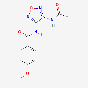 molecular formula C12H12N4O4 B14961269 N-[4-(acetylamino)-1,2,5-oxadiazol-3-yl]-4-methoxybenzamide 