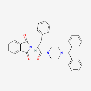 molecular formula C34H31N3O3 B14961280 2-{1-[4-(diphenylmethyl)piperazin-1-yl]-1-oxo-3-phenylpropan-2-yl}-1H-isoindole-1,3(2H)-dione 