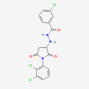 3-chloro-N'-[1-(2,3-dichlorophenyl)-2,5-dioxopyrrolidin-3-yl]benzohydrazide