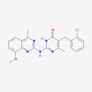 molecular formula C22H20ClN5O2 B14961293 5-(2-chlorobenzyl)-2-[(8-methoxy-4-methylquinazolin-2-yl)amino]-6-methylpyrimidin-4(3H)-one 