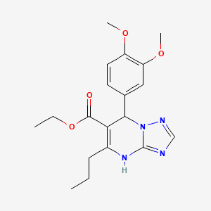 molecular formula C19H24N4O4 B14961308 Ethyl 7-(3,4-dimethoxyphenyl)-5-propyl-4,7-dihydro[1,2,4]triazolo[1,5-a]pyrimidine-6-carboxylate 