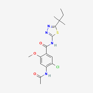 molecular formula C17H21ClN4O3S B14961315 4-(acetylamino)-5-chloro-2-methoxy-N-[5-(2-methylbutan-2-yl)-1,3,4-thiadiazol-2-yl]benzamide 