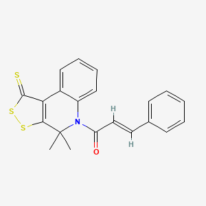 (E)-1-(4,4-dimethyl-1-thioxo-1,4-dihydro-5H-[1,2]dithiolo[3,4-c]quinolin-5-yl)-3-phenyl-2-propen-1-one