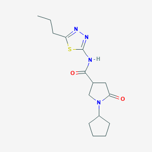 1-cyclopentyl-5-oxo-N-(5-propyl-1,3,4-thiadiazol-2-yl)pyrrolidine-3-carboxamide