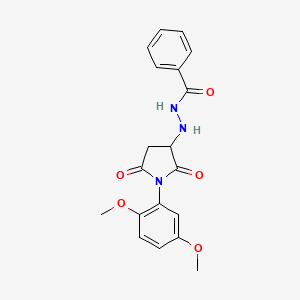 molecular formula C19H19N3O5 B14961394 N'-[1-(2,5-dimethoxyphenyl)-2,5-dioxopyrrolidin-3-yl]benzohydrazide 