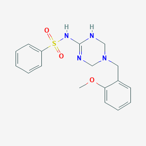 molecular formula C17H20N4O3S B14961402 N-[5-(2-methoxybenzyl)-1,4,5,6-tetrahydro-1,3,5-triazin-2-yl]benzenesulfonamide 