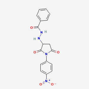 N'-[1-(4-nitrophenyl)-2,5-dioxopyrrolidin-3-yl]benzohydrazide