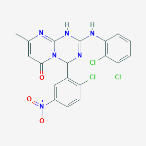 molecular formula C19H13Cl3N6O3 B14961468 4-(2-chloro-5-nitrophenyl)-2-[(2,3-dichlorophenyl)amino]-8-methyl-1,4-dihydro-6H-pyrimido[1,2-a][1,3,5]triazin-6-one 