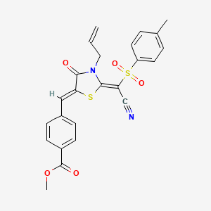 methyl 4-{(Z)-[(2E)-2-{cyano[(4-methylphenyl)sulfonyl]methylidene}-4-oxo-3-(prop-2-en-1-yl)-1,3-thiazolidin-5-ylidene]methyl}benzoate