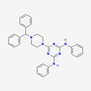 6-[4-(diphenylmethyl)piperazin-1-yl]-N,N'-diphenyl-1,3,5-triazine-2,4-diamine