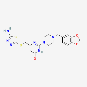 6-{[(5-amino-1,3,4-thiadiazol-2-yl)sulfanyl]methyl}-2-[4-(1,3-benzodioxol-5-ylmethyl)piperazin-1-yl]pyrimidin-4(3H)-one