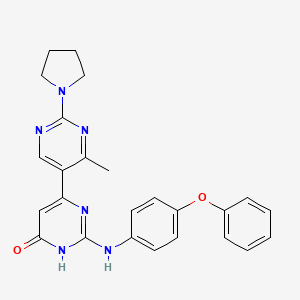 molecular formula C25H24N6O2 B14961490 4'-methyl-2-[(4-phenoxyphenyl)amino]-2'-(pyrrolidin-1-yl)-4,5'-bipyrimidin-6(1H)-one 