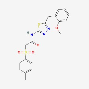 N-[5-(2-methoxybenzyl)-1,3,4-thiadiazol-2-yl]-2-[(4-methylphenyl)sulfonyl]acetamide