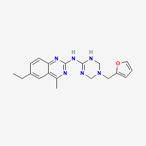 molecular formula C19H22N6O B14961499 6-ethyl-N-[5-(furan-2-ylmethyl)-1,4,5,6-tetrahydro-1,3,5-triazin-2-yl]-4-methylquinazolin-2-amine 