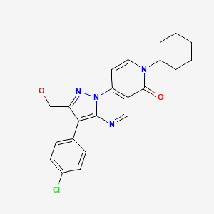 molecular formula C23H23ClN4O2 B14961520 3-(4-chlorophenyl)-7-cyclohexyl-2-(methoxymethyl)pyrazolo[1,5-a]pyrido[3,4-e]pyrimidin-6(7H)-one 