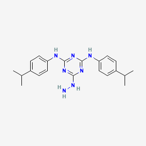 6-hydrazinyl-N,N'-bis[4-(propan-2-yl)phenyl]-1,3,5-triazine-2,4-diamine