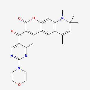 molecular formula C26H28N4O4 B14961559 6,8,8,9-tetramethyl-3-{[4-methyl-2-(morpholin-4-yl)pyrimidin-5-yl]carbonyl}-8,9-dihydro-2H-pyrano[3,2-g]quinolin-2-one 