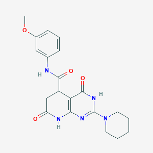 4-hydroxy-N-(3-methoxyphenyl)-7-oxo-2-(piperidin-1-yl)-5,6,7,8-tetrahydropyrido[2,3-d]pyrimidine-5-carboxamide