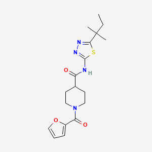 molecular formula C18H24N4O3S B14961638 1-(furan-2-carbonyl)-N-[5-(2-methylbutan-2-yl)-1,3,4-thiadiazol-2-yl]piperidine-4-carboxamide 