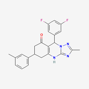 molecular formula C23H20F2N4O B14961653 9-(3,5-difluorophenyl)-2-methyl-6-(3-methylphenyl)-5,6,7,9-tetrahydro[1,2,4]triazolo[5,1-b]quinazolin-8(4H)-one 