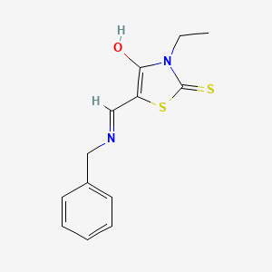 (5E)-5-[(benzylamino)methylidene]-3-ethyl-2-thioxo-1,3-thiazolidin-4-one