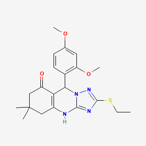 9-(2,4-dimethoxyphenyl)-2-(ethylsulfanyl)-6,6-dimethyl-5,6,7,9-tetrahydro[1,2,4]triazolo[5,1-b]quinazolin-8(4H)-one