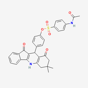 4-(7,7-dimethyl-9,11-dioxo-6,7,8,9,10,11-hexahydro-5H-indeno[1,2-b]quinolin-10-yl)phenyl 4-(acetylamino)benzenesulfonate