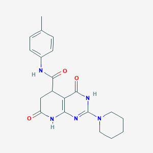 N-(4-methylphenyl)-4,7-dioxo-2-(piperidin-1-yl)-3,4,5,6,7,8-hexahydropyrido[2,3-d]pyrimidine-5-carboxamide