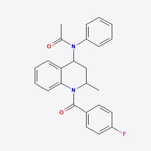 molecular formula C25H23FN2O2 B14961731 N-[1-(4-fluorobenzoyl)-2-methyl-1,2,3,4-tetrahydro-4-quinolinyl]-N-phenylacetamide 