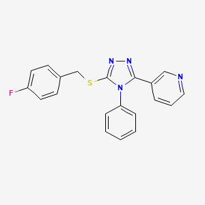 3-{5-[(4-fluorobenzyl)sulfanyl]-4-phenyl-4H-1,2,4-triazol-3-yl}pyridine