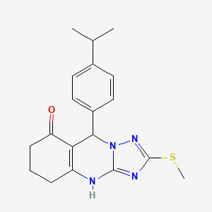 2-(methylsulfanyl)-9-[4-(propan-2-yl)phenyl]-5,6,7,9-tetrahydro[1,2,4]triazolo[5,1-b]quinazolin-8(4H)-one