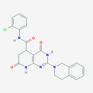 molecular formula C23H20ClN5O3 B14961745 N-(2-chlorophenyl)-2-(3,4-dihydroisoquinolin-2(1H)-yl)-4,7-dioxo-3,4,5,6,7,8-hexahydropyrido[2,3-d]pyrimidine-5-carboxamide 