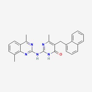 2-[(4,8-dimethylquinazolin-2-yl)amino]-6-methyl-5-(naphthalen-1-ylmethyl)pyrimidin-4(3H)-one