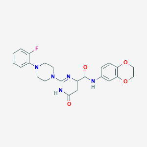 molecular formula C23H24FN5O4 B14961759 N-(2,3-dihydro-1,4-benzodioxin-6-yl)-2-[4-(2-fluorophenyl)piperazin-1-yl]-6-oxo-3,4,5,6-tetrahydropyrimidine-4-carboxamide 