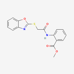 Methyl 2-(2-benzoxazol-2-ylthioacetylamino)benzoate