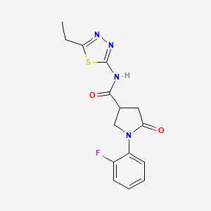 molecular formula C15H15FN4O2S B14961816 N-(5-ethyl-1,3,4-thiadiazol-2-yl)-1-(2-fluorophenyl)-5-oxopyrrolidine-3-carboxamide 