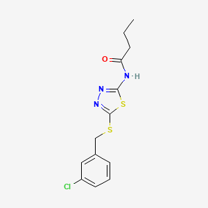 N-(5-((3-chlorobenzyl)thio)-1,3,4-thiadiazol-2-yl)butyramide