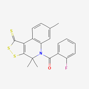 (2-fluorophenyl)(4,4,7-trimethyl-1-thioxo-1,4-dihydro-5H-[1,2]dithiolo[3,4-c]quinolin-5-yl)methanone