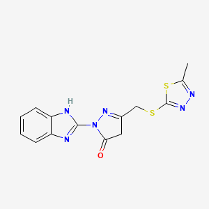 2-(1H-benzimidazol-2-yl)-5-[(5-methyl-1,3,4-thiadiazol-2-yl)sulfanylmethyl]-4H-pyrazol-3-one