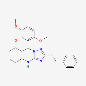 molecular formula C24H24N4O3S B14961843 2-(benzylsulfanyl)-9-(2,5-dimethoxyphenyl)-5,6,7,9-tetrahydro[1,2,4]triazolo[5,1-b]quinazolin-8(4H)-one 