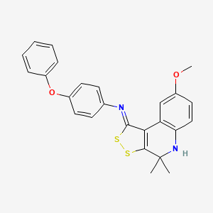 molecular formula C25H22N2O2S2 B14961847 N-[(1Z)-8-methoxy-4,4-dimethyl-4,5-dihydro-1H-[1,2]dithiolo[3,4-c]quinolin-1-ylidene]-4-phenoxyaniline 