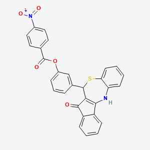 molecular formula C29H18N2O5S B14961862 3-(7-Hydroxy-6H-indeno[2,1-C][1,5]benzothiazepin-6-YL)phenyl 4-nitrobenzoate 